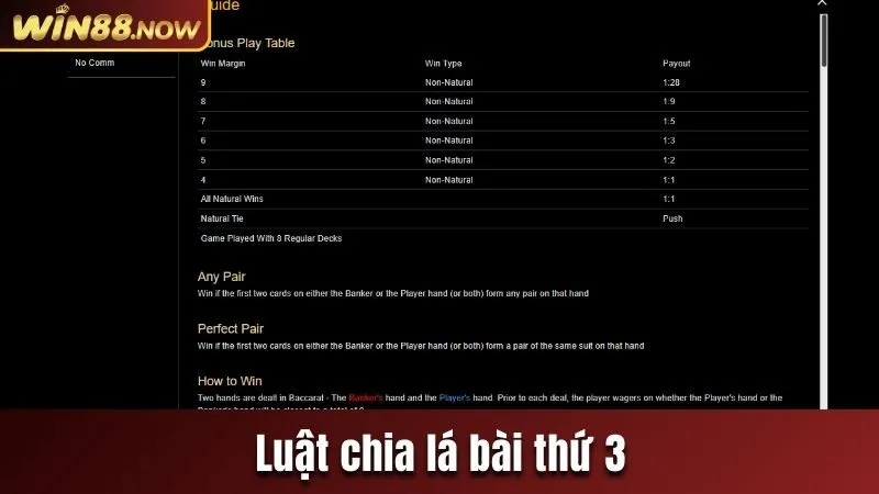 Luật chia lá bài thứ 3